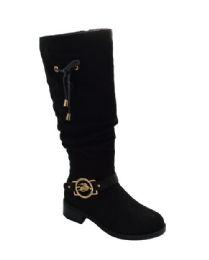 12 Bulk Women's Comfortable High Boots Lightweight Color Black Size 6-10