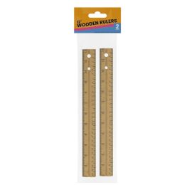 48 Bulk Wooden Ruler 12" 2 -pack
