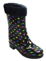 12 Bulk Womens Rain Boots Specially Designed Lightweight Color Black Size 5-10