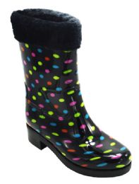 12 Bulk Womens Rain Boots Specially Designed Lightweight Color Black Size 6-10