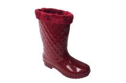 12 Bulk Womens Rain Boots Lightweight Color Red Size 5-10