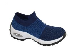12 Bulk Women's Sneakers, Breathable, Running Shoes, Comfortable Shoes In Blue Assorted Size