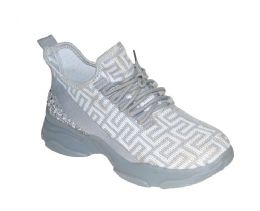 12 Bulk Women's Sneakers Fashion Lightweight Running Shoes Tennis Casual Shoes For Walking In Grey