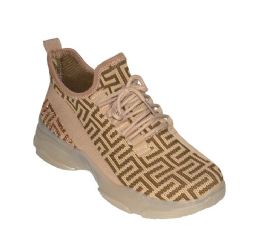 12 Bulk Women's Sneakers Fashion Lightweight Running Shoes Tennis Casual Shoes For Walking In Beige