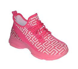 12 Bulk Women's Sneakers Fashion Lightweight Running Shoes Tennis Casual Shoes For Walking In Fushcia