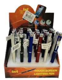24 Bulk 2-IN-1 Ink Pen With Laser And Led Light