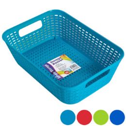 48 Bulk Basket Rectangular 4 Colors Pdq 11.4 X 7.8 X 3.5 #sT-3936