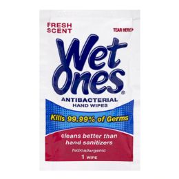 336 Bulk Wet Ones Antibacterial Single Wipes - Pack of 1
