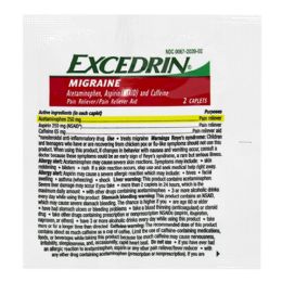 30 Bulk Travel Size Aspirin Migraine - Card Of 2