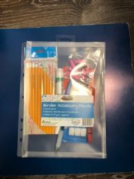 48 Bulk Clear Poly Binder Accessory Pouch Zip Closure 11.5 X 8 Inch