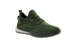 12 Bulk Men's Clear Sole Knitted Jogger Olive