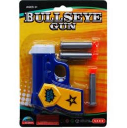 96 Bulk 4-Inch Dart Gun W/ 3pc Darts On Blister Card, 2 Assrt