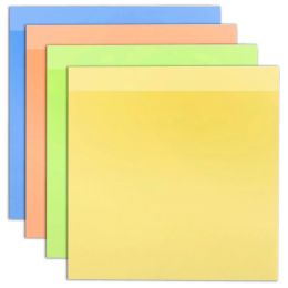 100 Bulk Sticky Notes - Assorted Colors