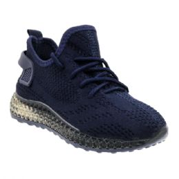 12 Bulk Big Kid's Clear Sole Knitted Jogger Navy