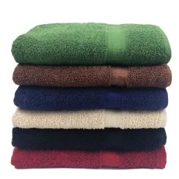12 Bulk Monarch Solid Color Bath Towel Size 25x52 In Beige