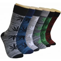 288 Bulk Men's Novelty Socks In Leaf Print