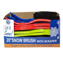 48 Bulk 20 Inch Snow Brush With Ice Scraper