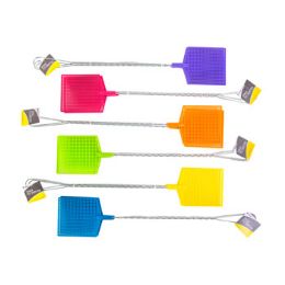 48 Bulk Fly Swatter 2pk Metal Handle Rect Shape 20.25in L 6clrs/homeht
