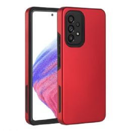 24 Bulk Glossy Dual Layer Armor Defender Hybrid Protective Case Cover For Samsung Galaxy A23 5g In Red