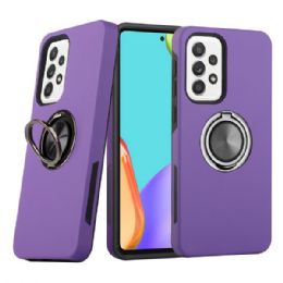 24 Bulk Dual Layer Armor Hybrid Stand Ring Case For Samsung Galaxy A33 5g In Purple