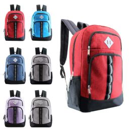 24 Bulk 18 Inch Deluxe Wholesale Backpack In 6 Colors