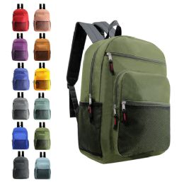 24 Bulk 18.5 Inch Mesh Deluxe Wholesale Backpack In Assorted Colors