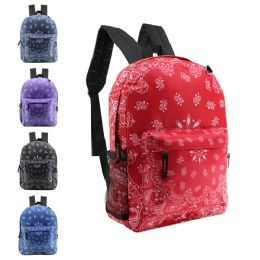 24 Bulk 17 Inch Classic Wholesale Backpack In Assorted Prints