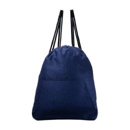 50 Bulk 16 Inch Stretchy Drawstring Backpack In Navy Blue