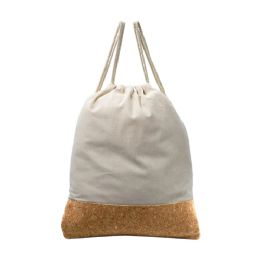 100 Bulk 16 Inch Drawstring Backpack In Natural With Cork