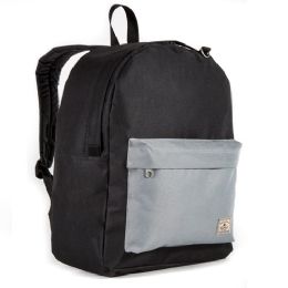30 Bulk Classic Color Block Backpack In Black And Gray
