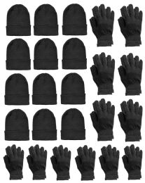 12 Bulk Yacht & Smith Unisex Warm Winter Hats & Glove Set - 2 Piece