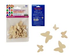 288 Bulk Wood Embellishments Butterfly