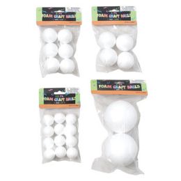 48 Bulk Craft Foam Balls 4ast Sizes 2/4/6/12pk In Craft Pbh