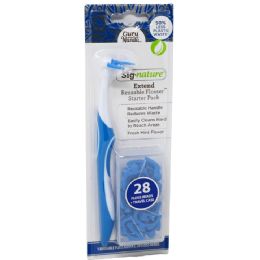 12 Bulk Extend Reusable Flosser 1 Handle and 28 Refills Floss Head