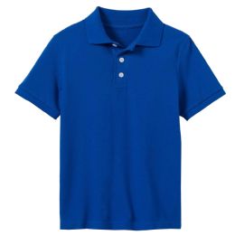 24 Bulk Youth Polo Shirt Royal Blue In Size xs