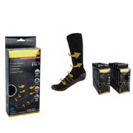 24 Bulk Mens Copper Woven Thermal Heated Socks Size 10-13