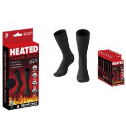 24 Bulk Mens Heated Sox Socks Thermal Keeps Feet Warmer Heavy Duty