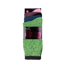 72 Bulk Ladies Thermal Socks 3 Pair Size 9 To 11