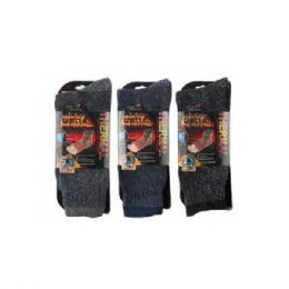 72 Bulk Navy Sole Trends Thermal Insulated Heated Socks Thick Yarn Fits Shoe 10 To 13