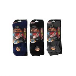 72 Bulk Mens Thermal Crew Socks Navy 3 Pair Usa 10 To 13