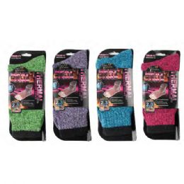 72 Bulk Super Soft Microfiber Fuzzy Heat Zone Thermal Insulated Socks