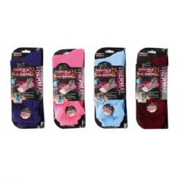 72 Bulk Solid Color Sole Trends Heat Zone Thermal Insulated Winter Crew Sock For Womens