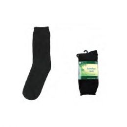 72 Bulk Extra Thick Black Bamboo Socks