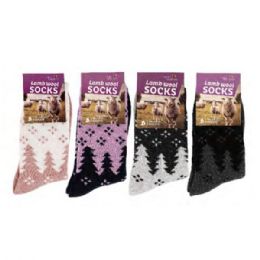 144 Bulk Lady Wool Sock Hiking Trail Cushion Crew Socks For Women