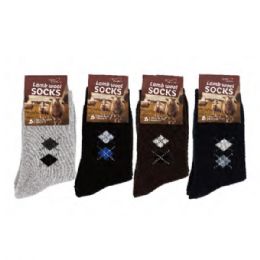 144 Bulk Mens Argyle Wool Sock Size 10-13