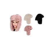 36 Bulk Womens Furry Russian Trapper Hat 
