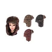 36 Bulk Mens Furry Russian Trapper Hat