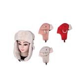 36 Bulk Womens Trapper Hat With Lined Faux Fur Pull On With Ear Flaps