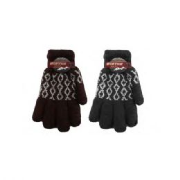 144 Bulk Winter Gloves Warm Touch Screen Gloves Kitted Woolen Mittens New Men Cashmere Geometric Crinkle Touch