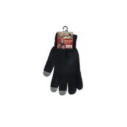 144 Bulk Winter Thermal Knit Insulated Finger Mitten With Touch Screen Black Gloves